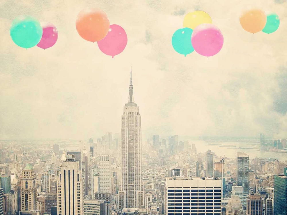 Wall Art Painting id:41077, Name: NYC Balloons With Clouds, Artist: Davis, Ashley