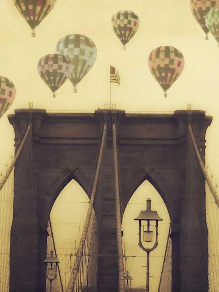 Wall Art Painting id:137951, Name: Bridge Balloons Vert, Artist: Davis, Ashley