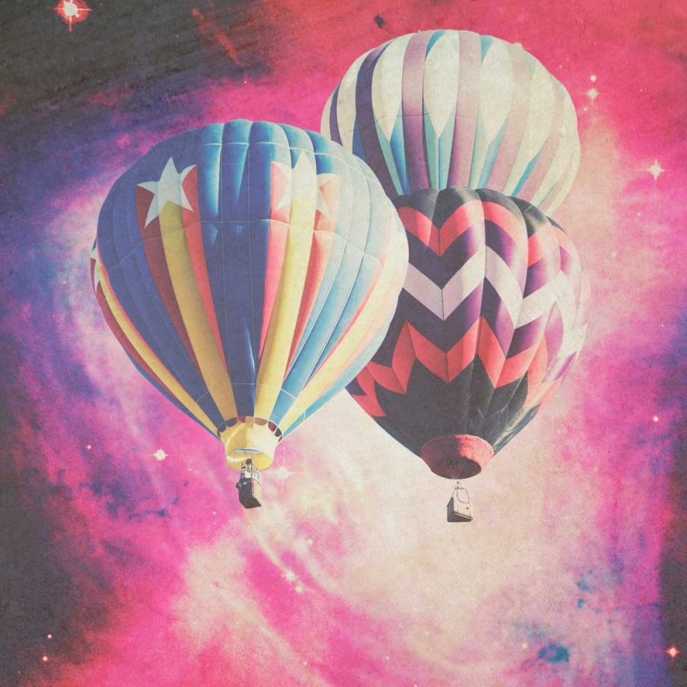 Wall art: Pink Balloons in Space, by Davis, Ashley