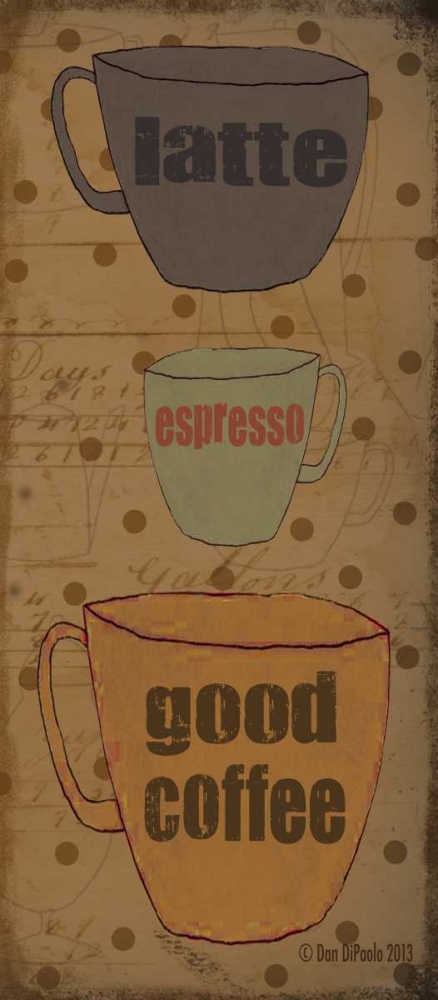 Wall Art Painting id:56858, Name: Coffee Dots Panel 2, Artist: DiPaolo, Dan