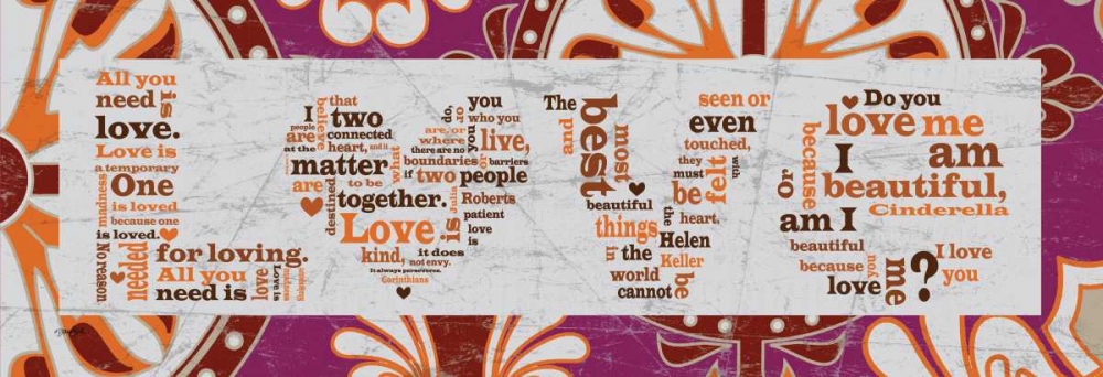 Wall Art Painting id:74917, Name: Red Pattern Love, Artist: Stimson, Diane