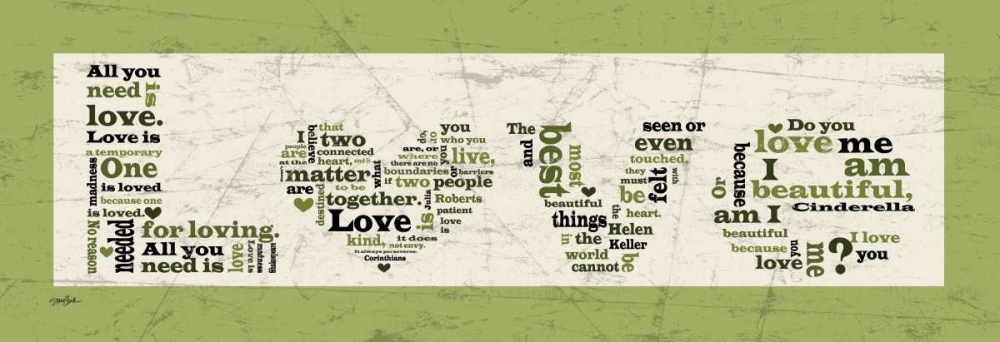 Wall Art Painting id:74914, Name: Green Love, Artist: Stimson, Diane