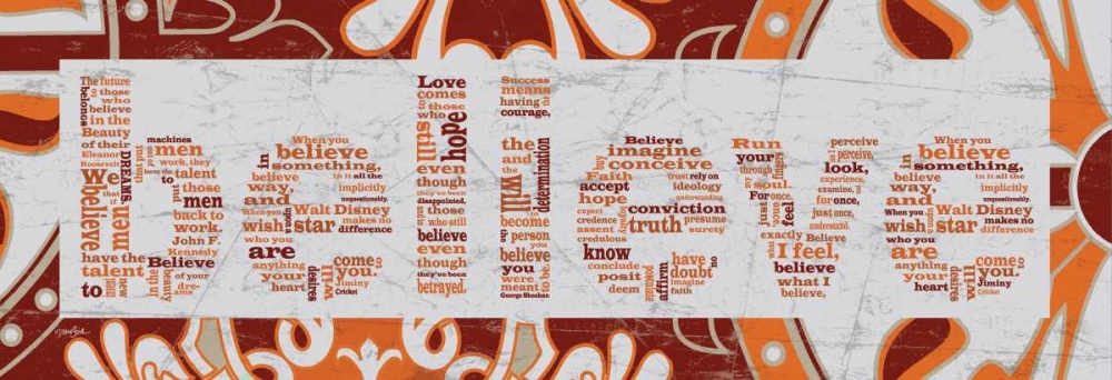 Wall Art Painting id:74919, Name: Red Patten Believe, Artist: Stimson, Diane