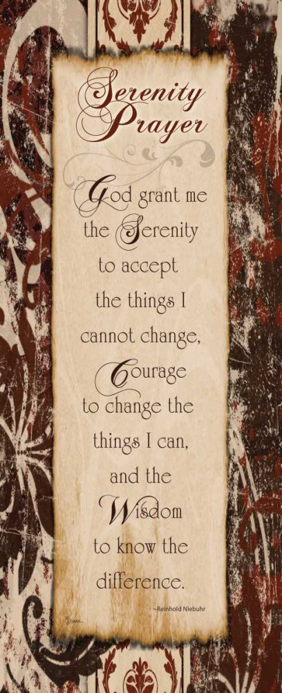 Wall Art Painting id:74946, Name: Serenity Prayer, Artist: Stimson, Diane