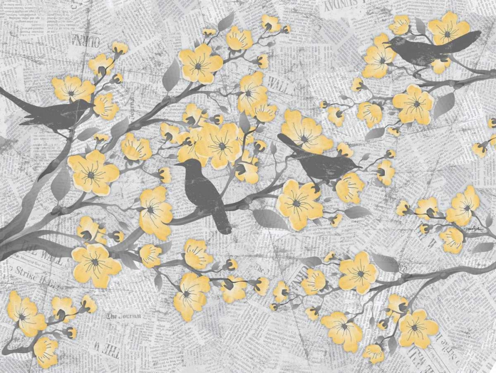 Wall Art Painting id:75186, Name: Cherry Blossom Birds, Artist: Stimson, Diane