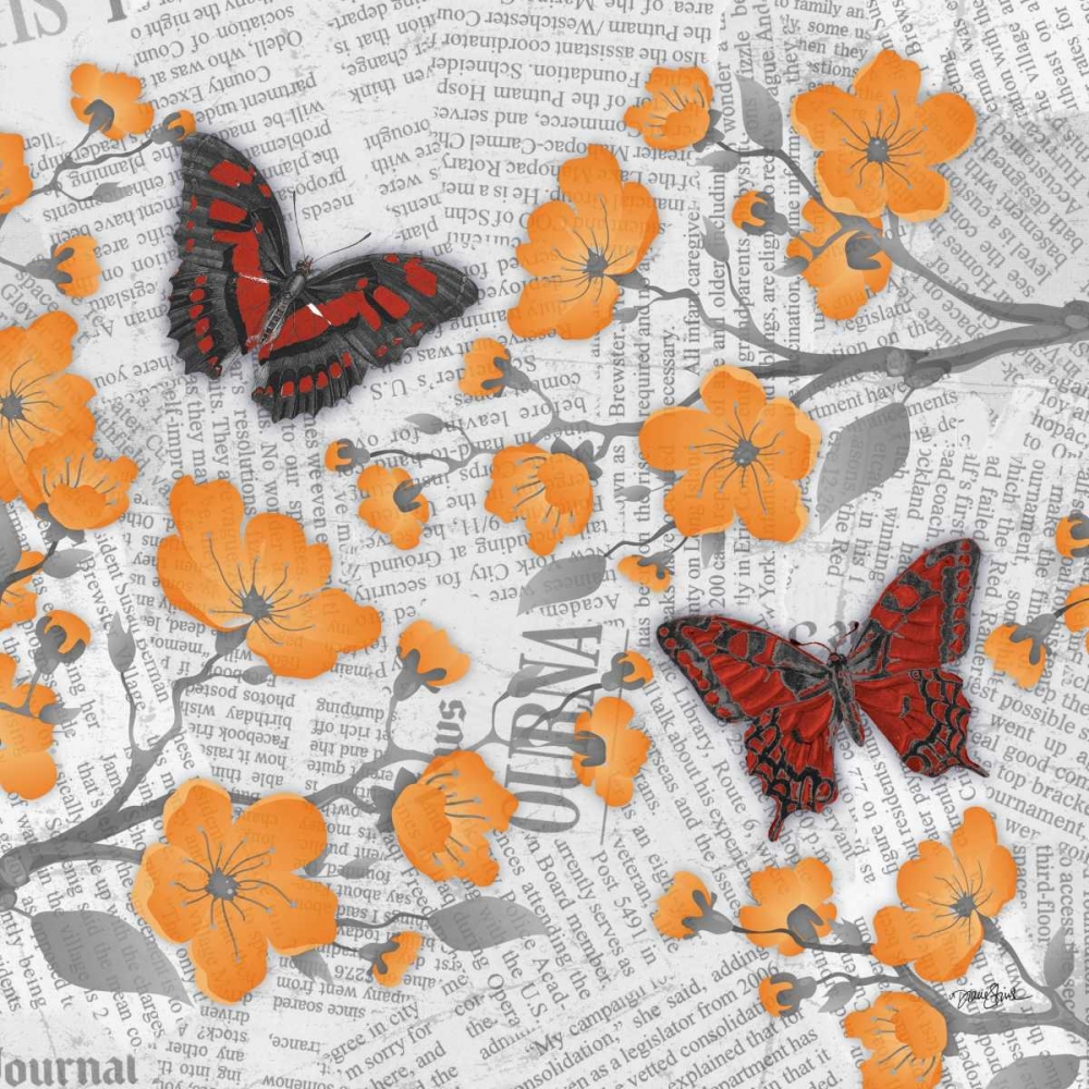 Wall Art Painting id:75489, Name: Cherry Blossom Bflies 4, Artist: Stimson, Diane