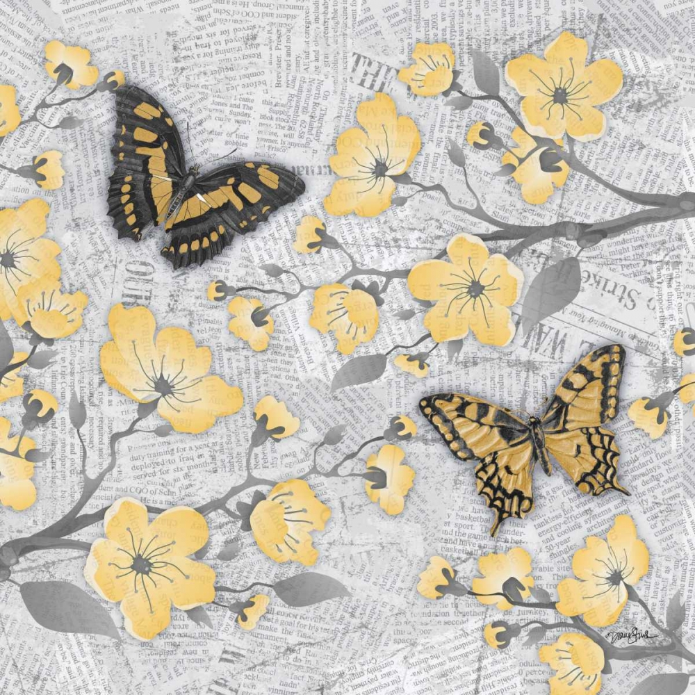 Wall Art Painting id:75488, Name: Cherry Blossom Bflies 2, Artist: Stimson, Diane