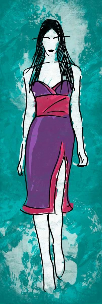 Wall art: Runway Model on Teal, by Rodriquez Jr., Enrique