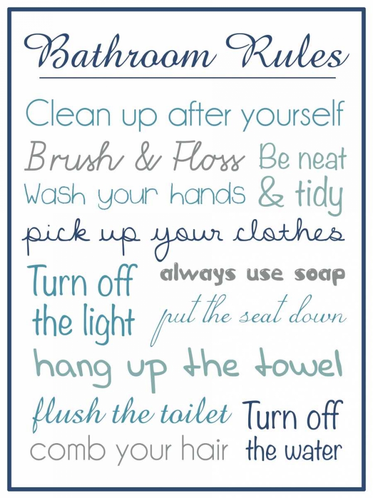 Art Print: Bath Rules b 2