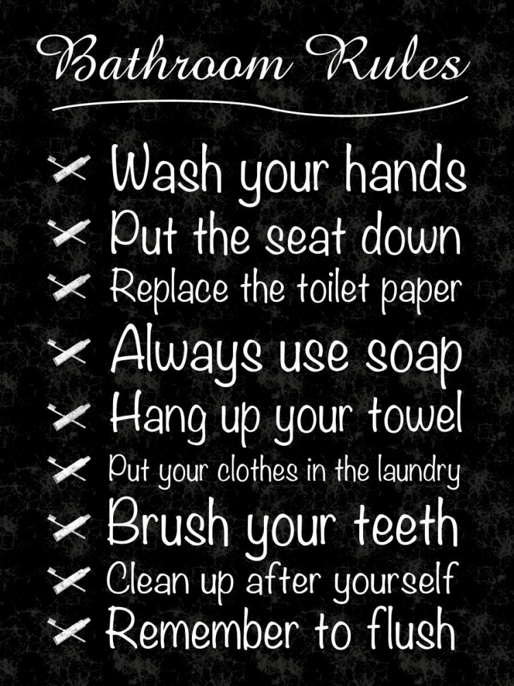 Art Print: Bathroom Rules