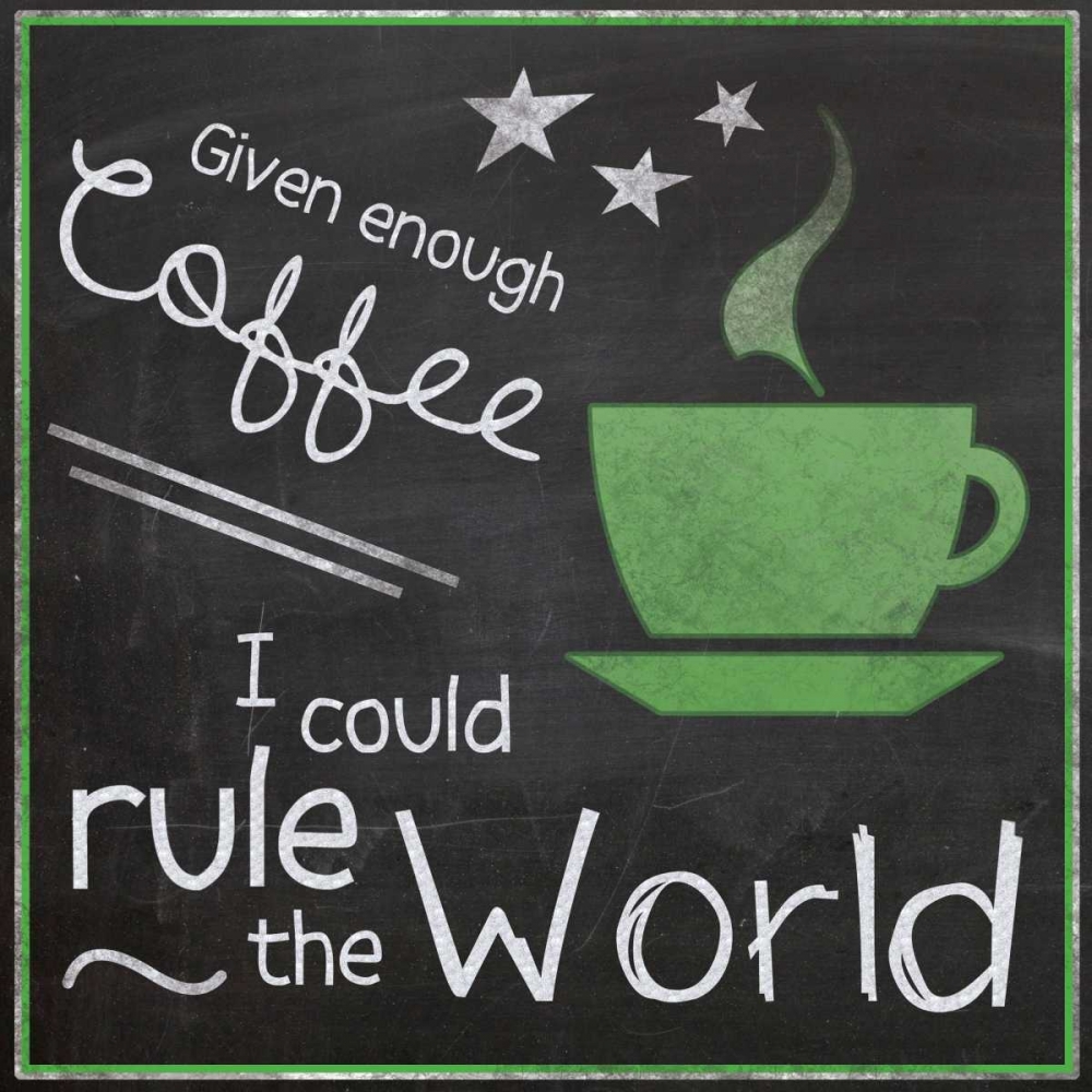 Wall art: Green Coffe World, by Gibbons, Lauren