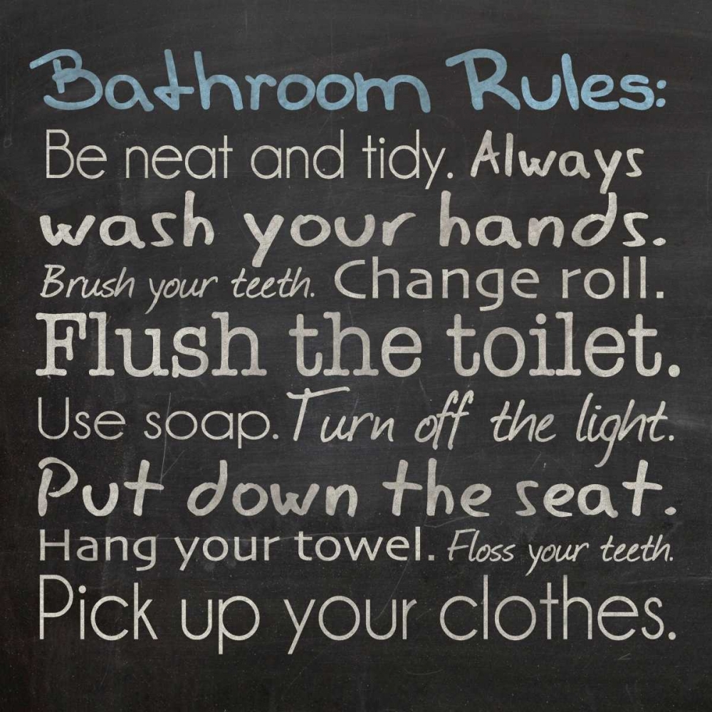 Art Print: Bathroom Rules