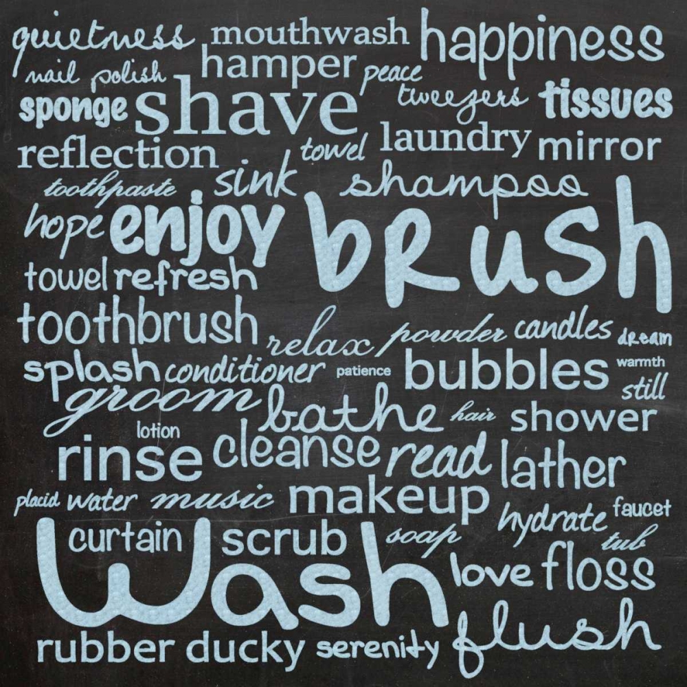 Art Print: Bathroom Words B1