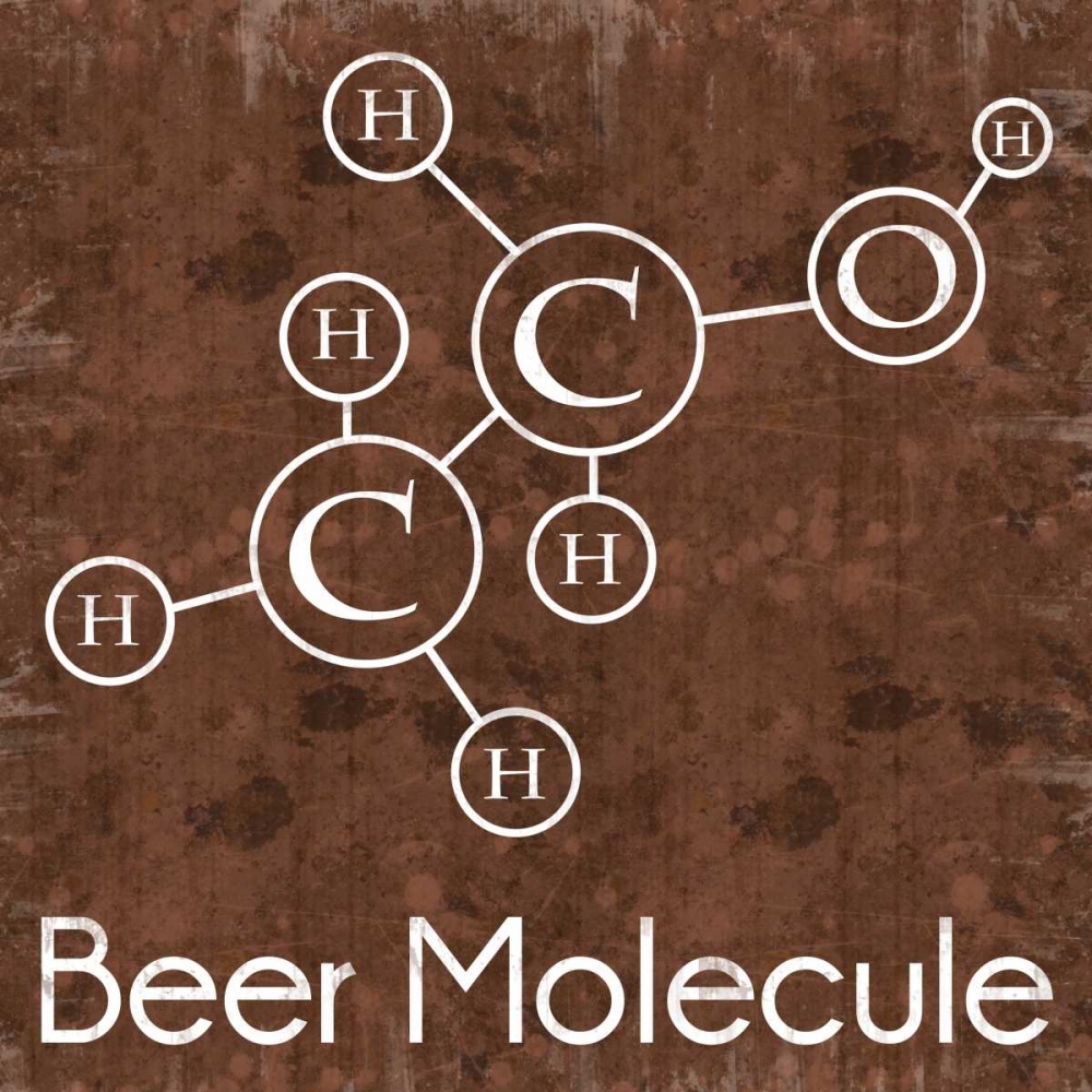 Wall Art Painting id:76242, Name: Beer Molecule Brown, Artist: Gibbons, Lauren