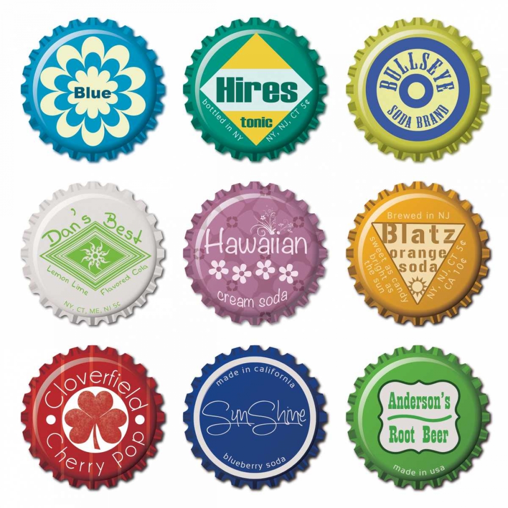 Wall art: Botttle Caps, by Gibbons, Lauren