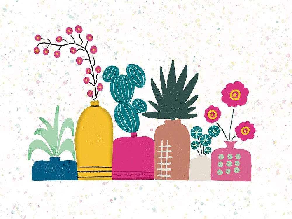 Wall Art Painting id:671891, Name: Colorful Vases, Artist: Frost, Julia