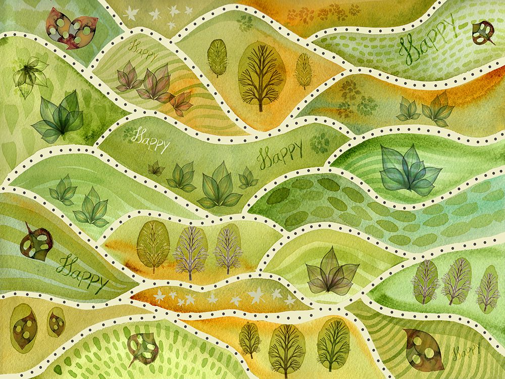 Wall Art Painting id:671893, Name: Happiness Mountains, Artist: Frost, Julia