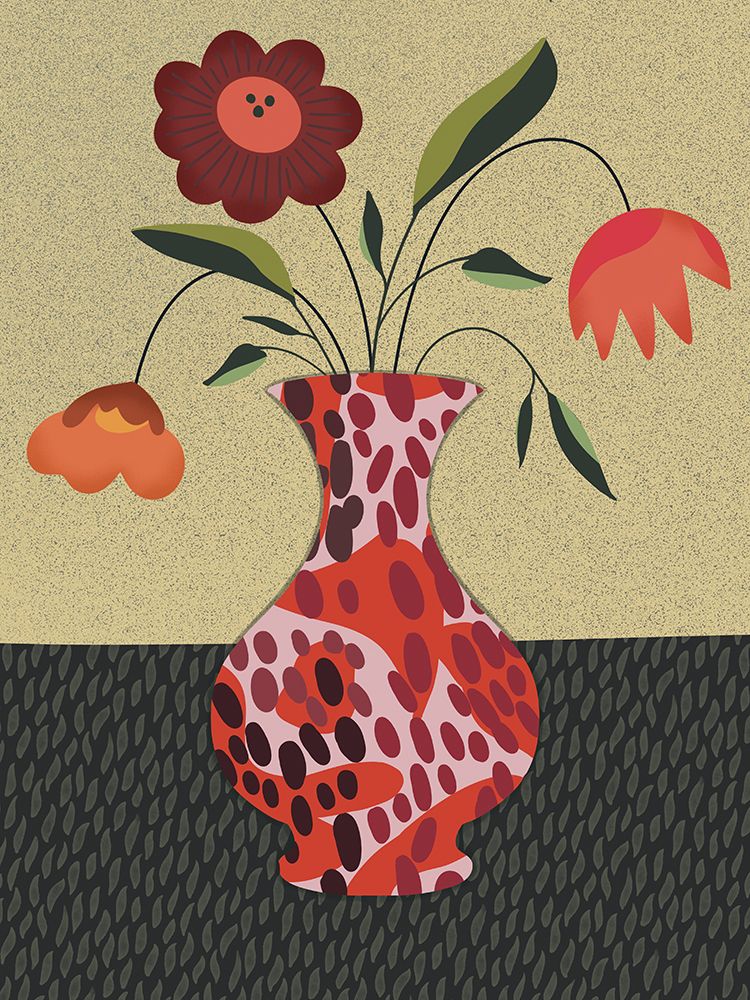 Wall Art Painting id:671906, Name: Animal Print Vase 1, Artist: Frost, Julia