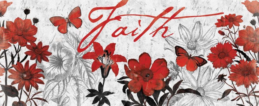 Wall Art Painting id:25591, Name: Floral Faith Red, Artist: Grey, Jace