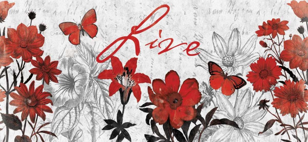 Wall Art Painting id:25595, Name: Floral Live red, Artist: Grey, Jace