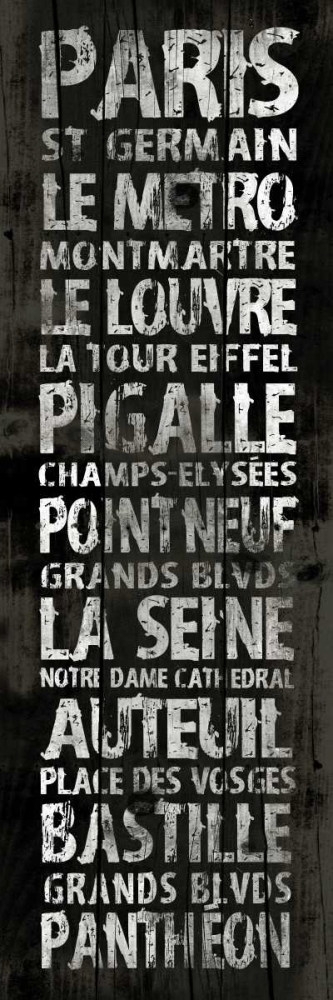 Wall Art Painting id:25626, Name: PARIS, Artist: Grey, Jace