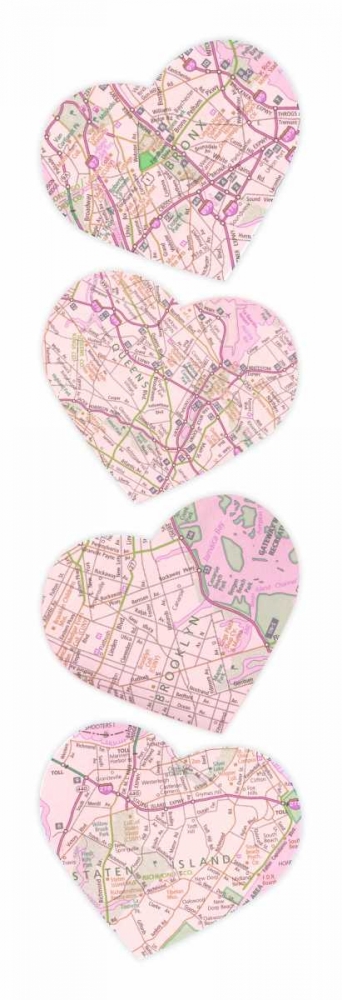 Wall Art Painting id:25632, Name: Map To  Your Heart  4, Artist: Grey, Jace