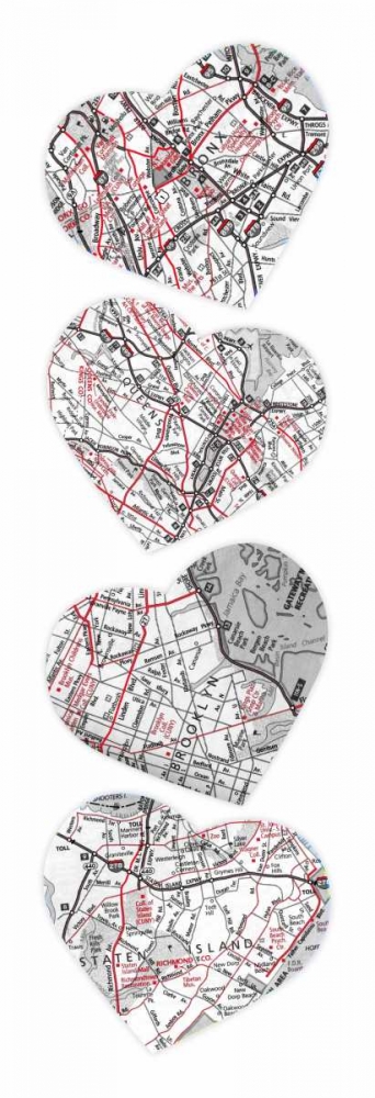 Wall Art Painting id:25633, Name: Map To  Your Heart 5, Artist: Grey, Jace