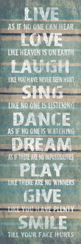 Wall Art Painting id:37969, Name: Live, Artist: Grey, Jace