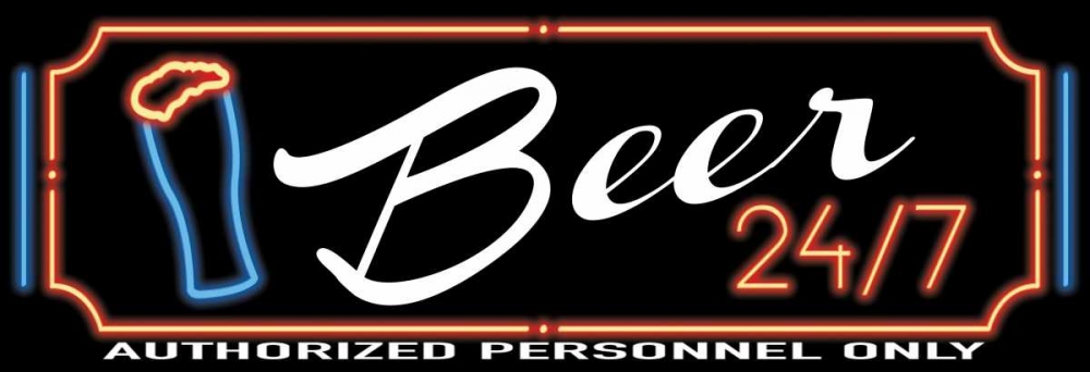 Wall art: Neon Beer 24-7, by Grey, Jace