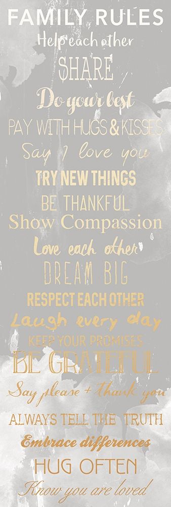 Wall Art Painting id:199831, Name: Family Rules Smoke, Artist: Grey, Jace