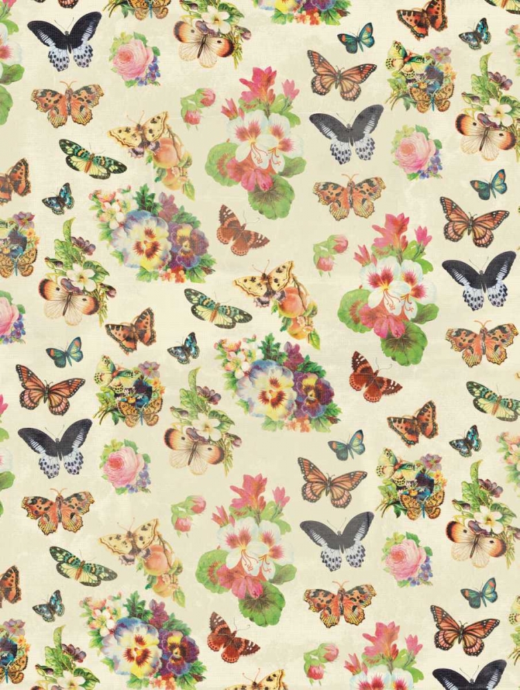 Wall Art Painting id:25996, Name: Butterflies and Flowers, Artist: Grey, Jace