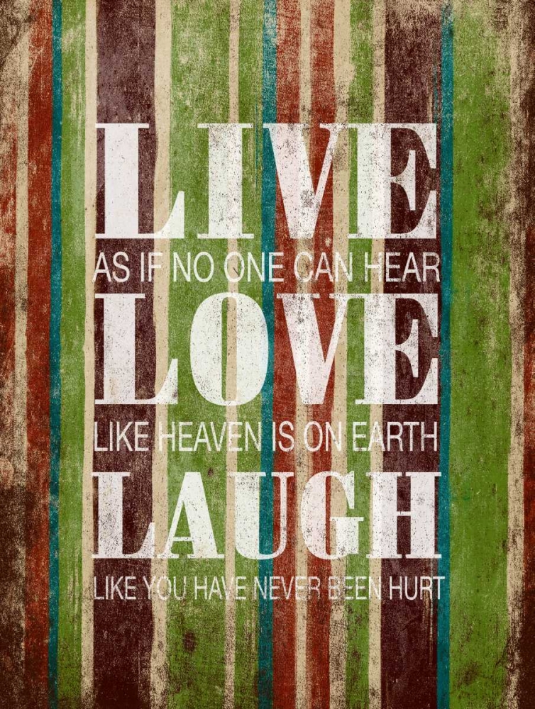 Wall Art Painting id:26026, Name: Live Laugh Love, Artist: Grey, Jace