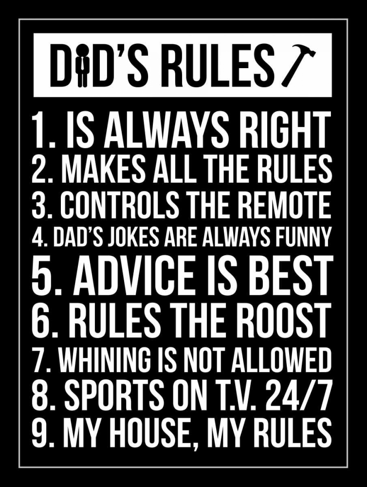 Art Print: Dads Rules Invert