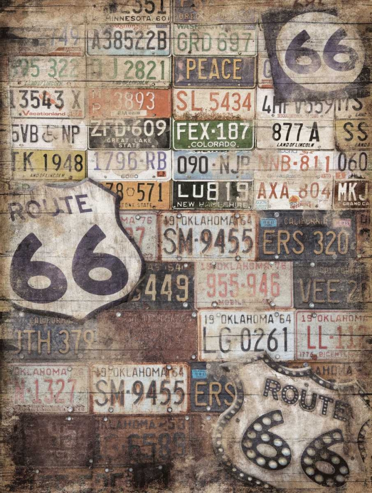 Wall Art Painting id:26540, Name: Route 66, Artist: Grey, Jace