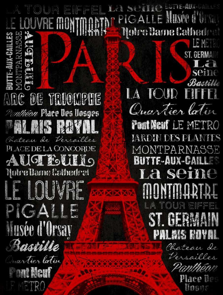 Wall Art Painting id:37584, Name: Paris Type RED, Artist: Grey, Jace