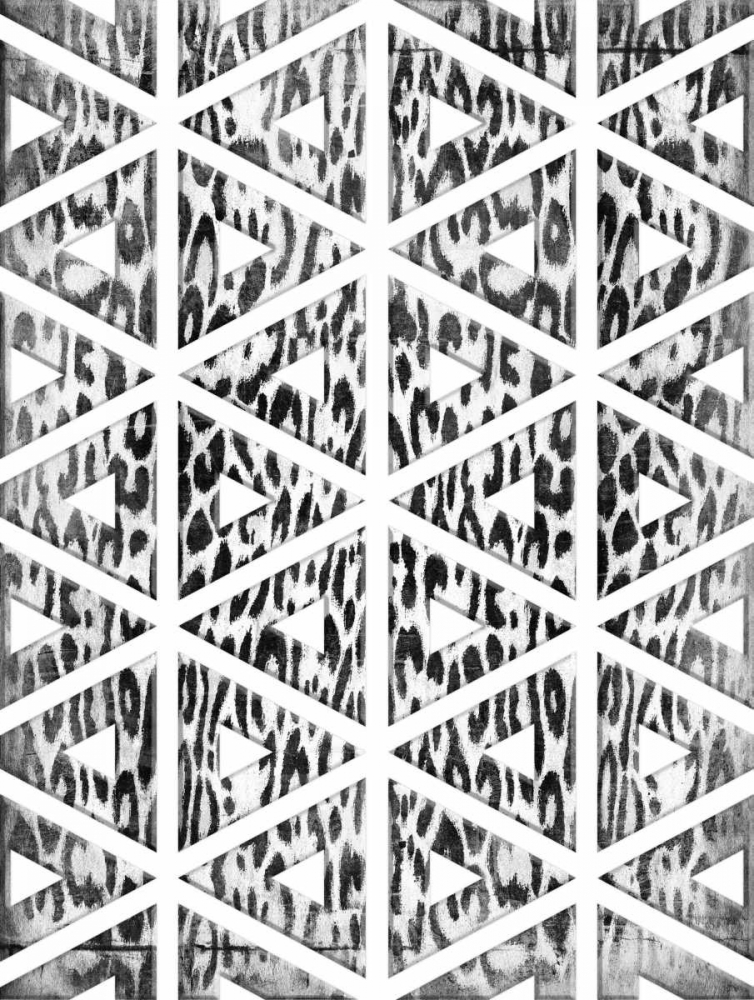 Wall art: Triangular animals BW, by Grey, Jace