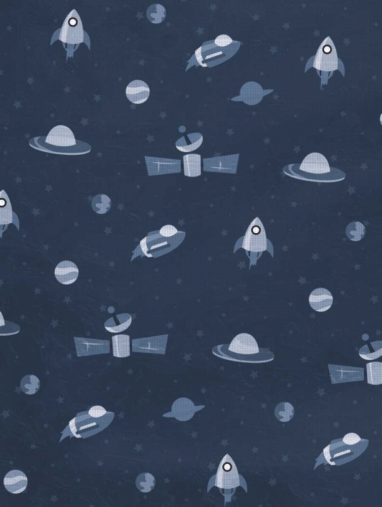 Wall art: Fun space blues, by Grey, Jace