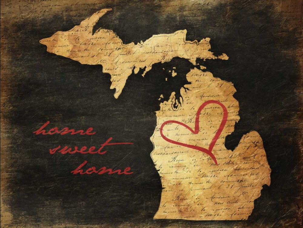 Wall Art Painting id:86465, Name: Home Sweet Home MI, Artist: Grey, Jace