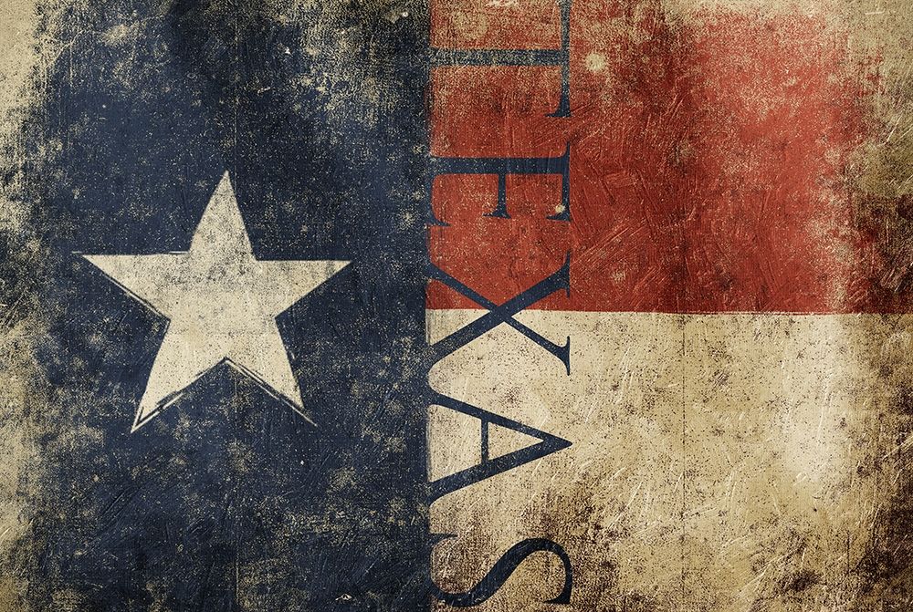 Wall art: Texas Flag Text, by Grey, Jace