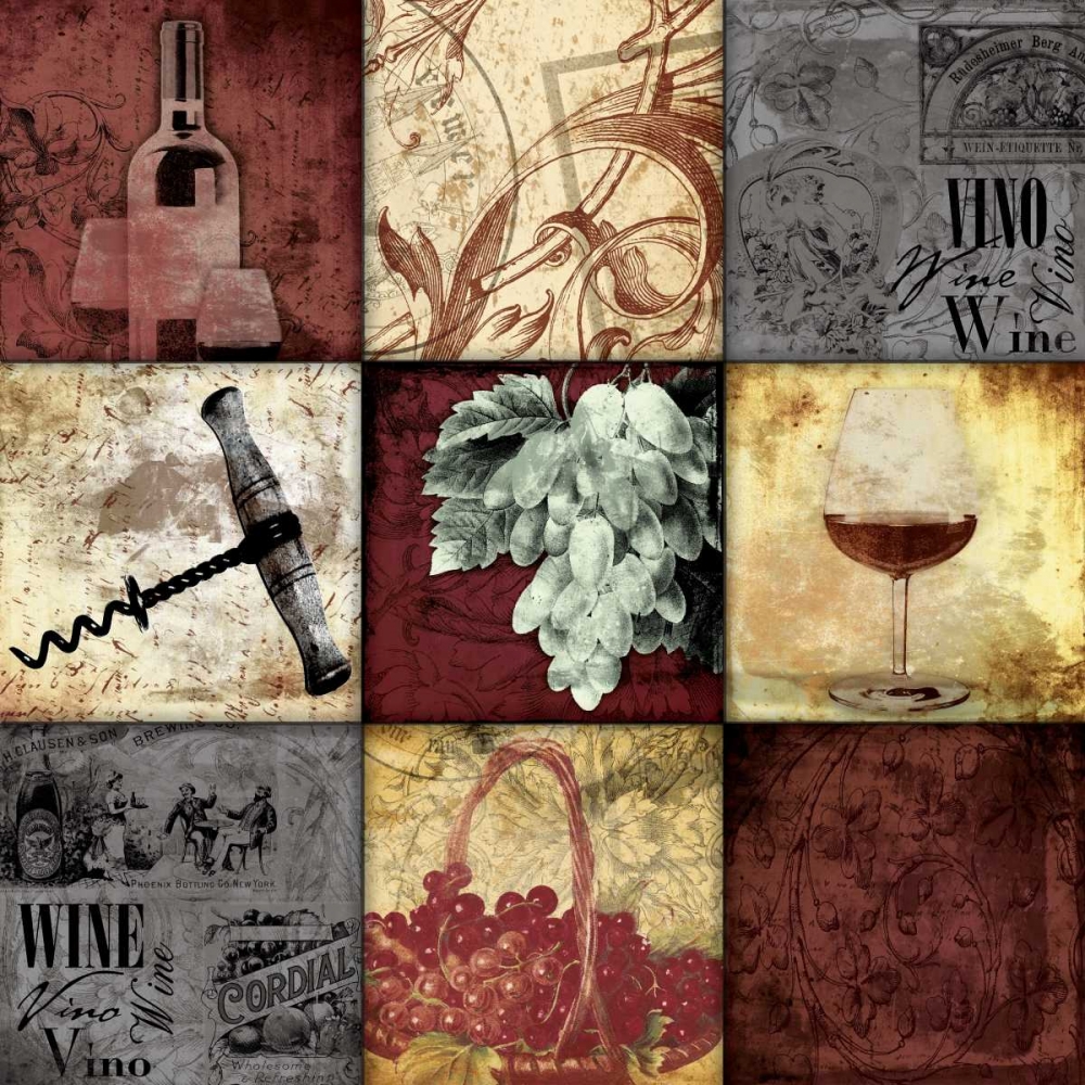 Wall art: Wine 9 patch, by Grey, Jace