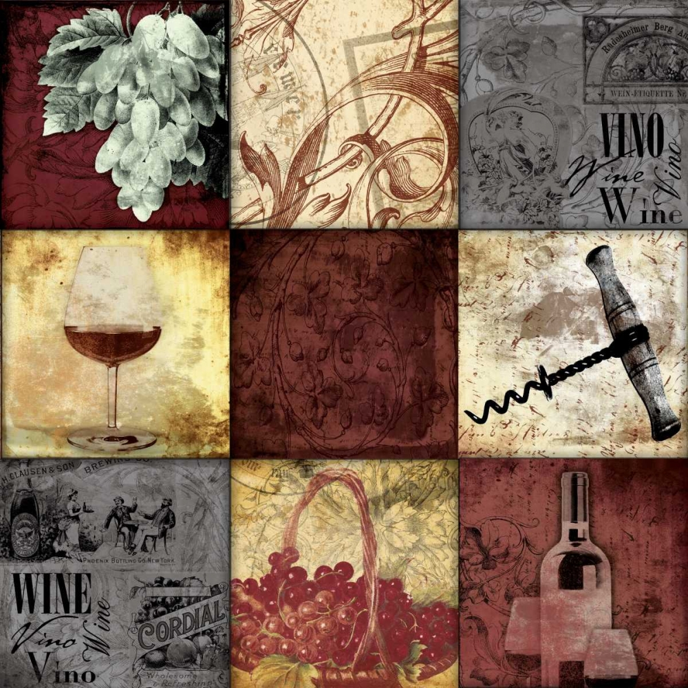 Wall art: Wine 9patch, by Grey, Jace
