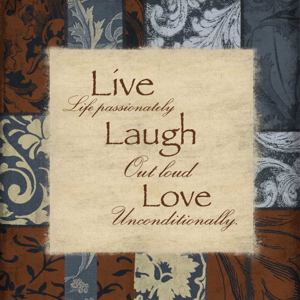 Wall Art Painting id:27129, Name: Live laugh love, Artist: Grey, Jace