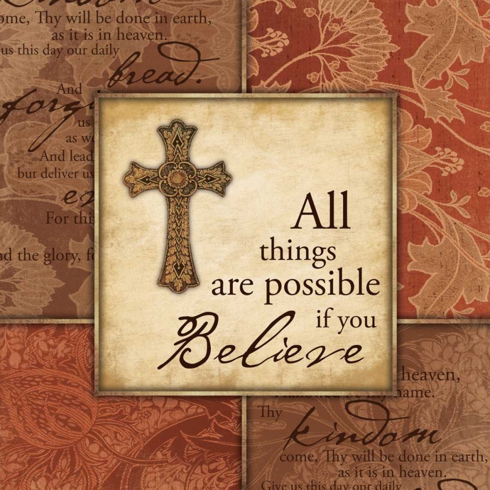 Art Print: Cross Bordered Text Mate