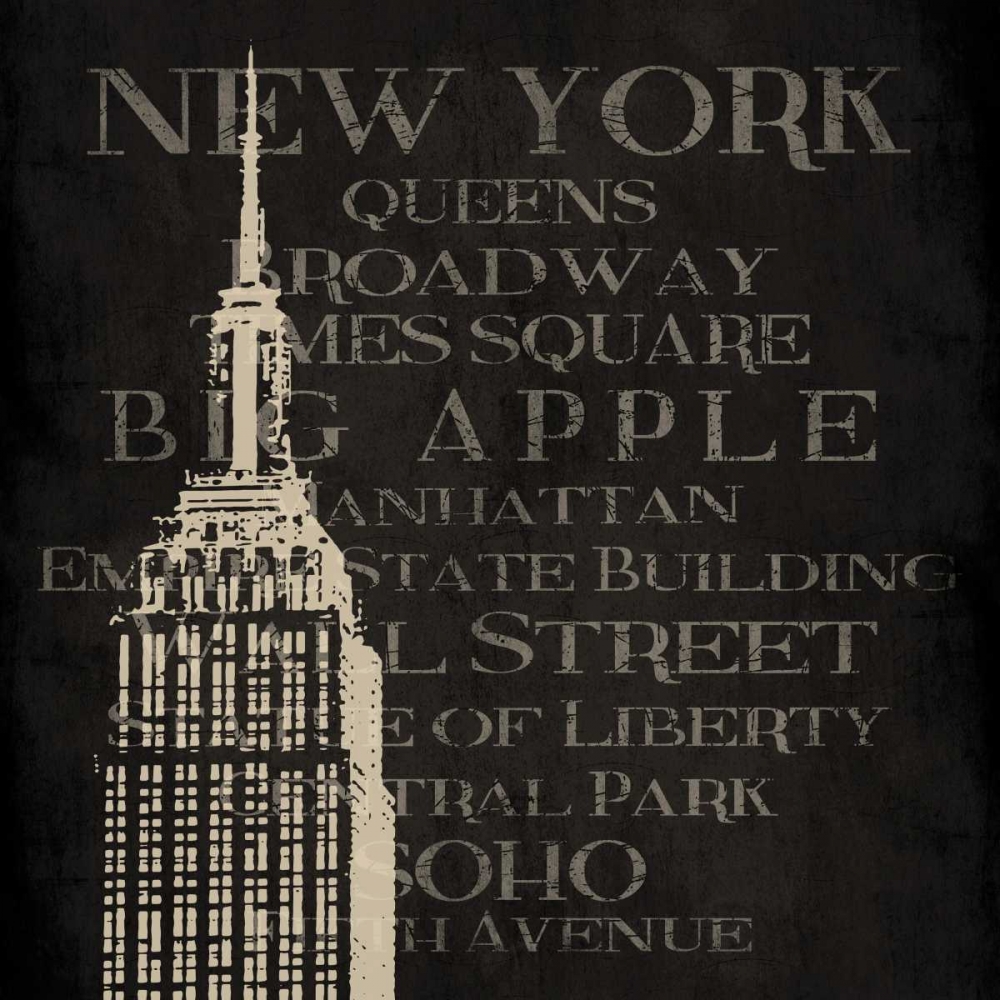 Wall art: New York Type, by Grey, Jace