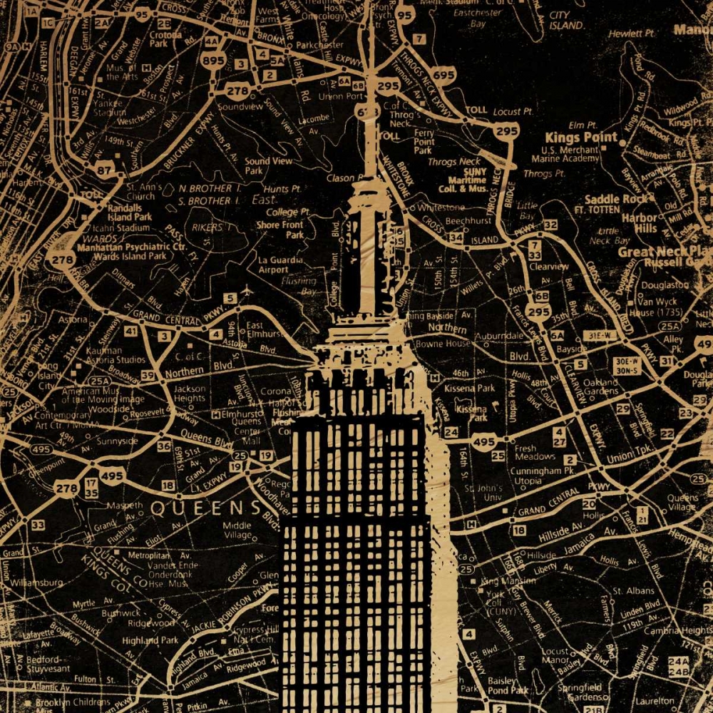 Wall art: Empire Map, by Grey, Jace