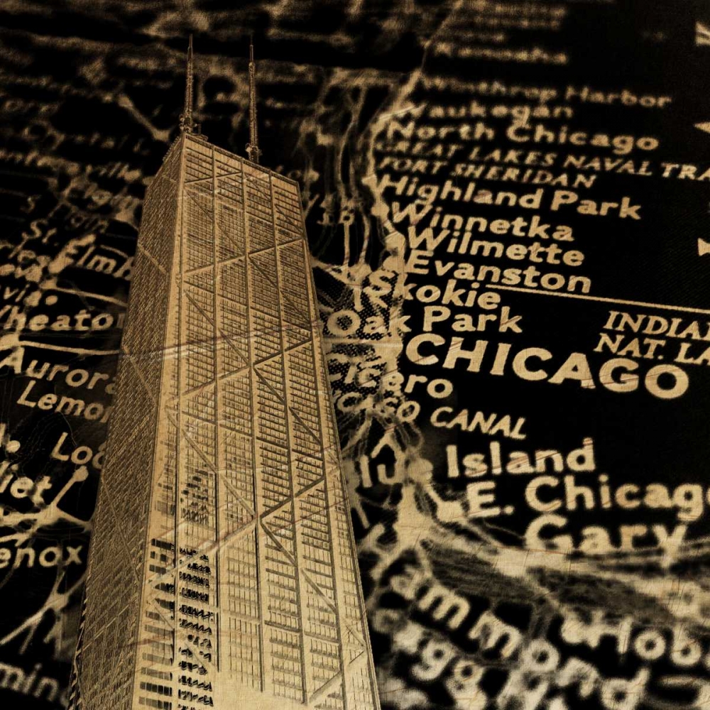 Wall art: Chi Map, by Grey, Jace