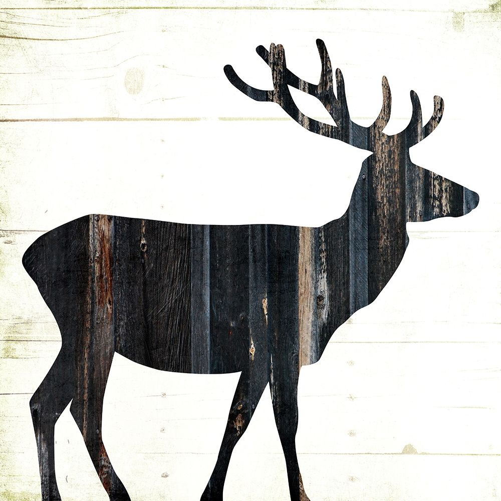 Wall Art Painting id:222783, Name: Wood On Wood Deer, Artist: Grey, Jace