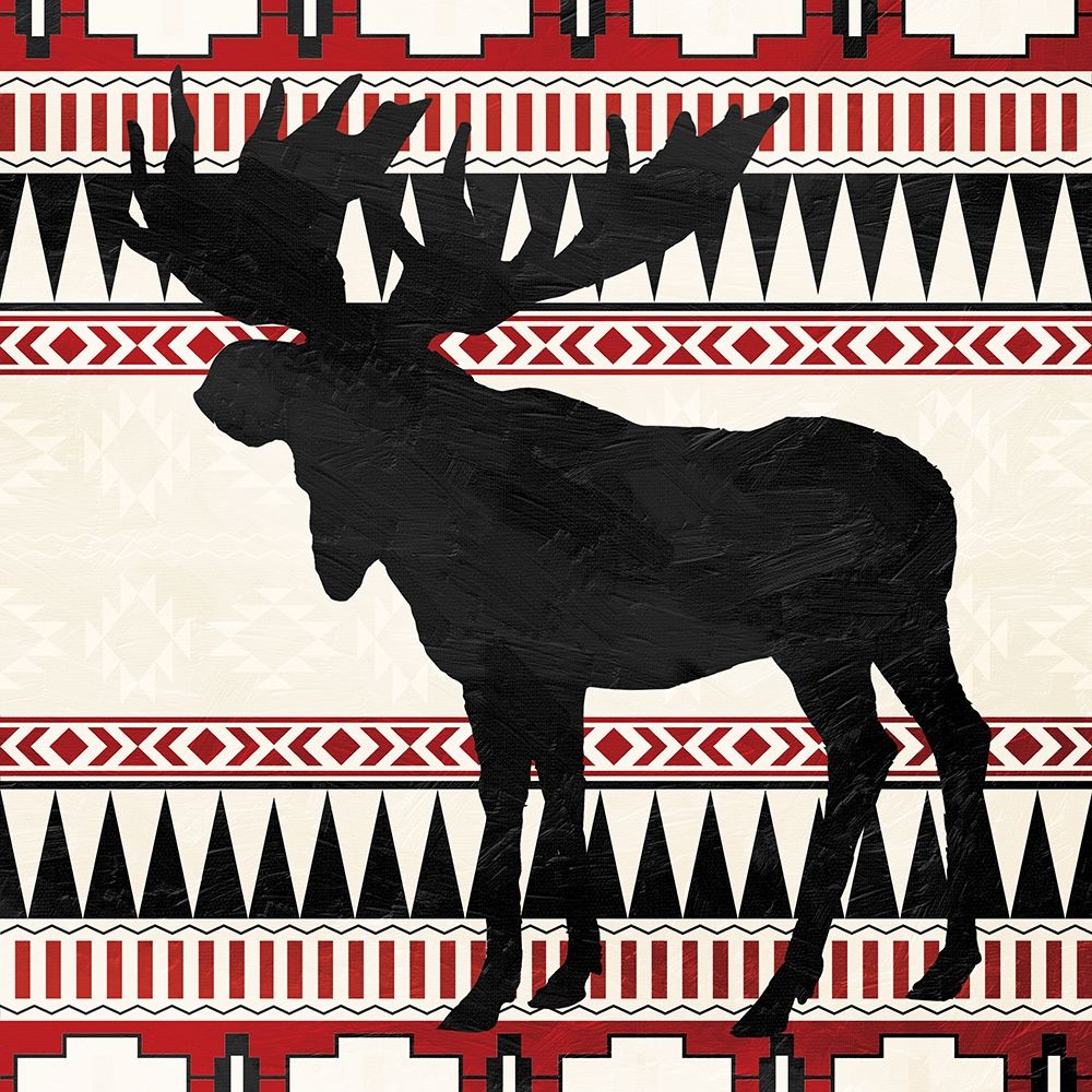 Wall art: Aztec Moose Red, by Grey, Jace