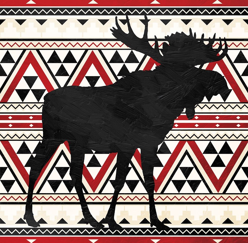 Wall Art Painting id:222785, Name: Aztec Moose Red Mate, Artist: Grey, Jace