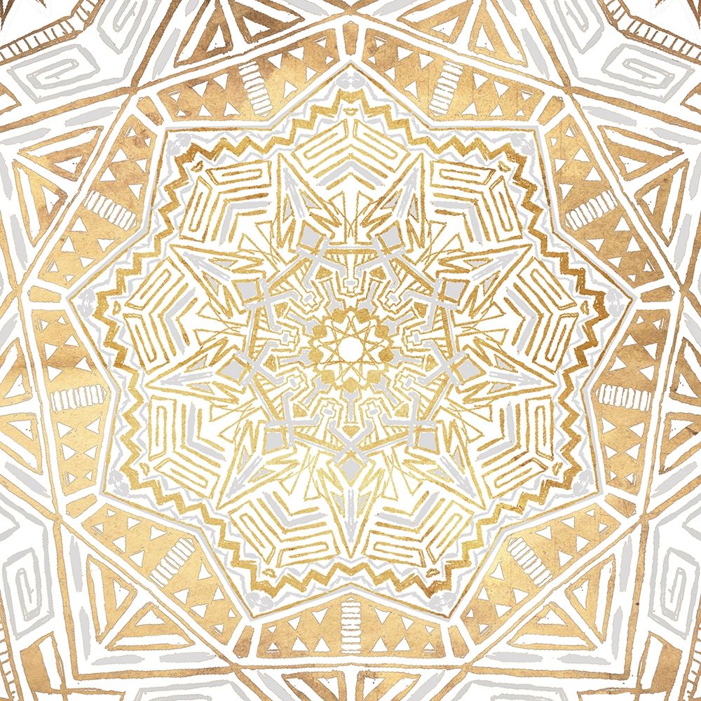 Wall art: Gold Silver Mandala, by Grey, Jace